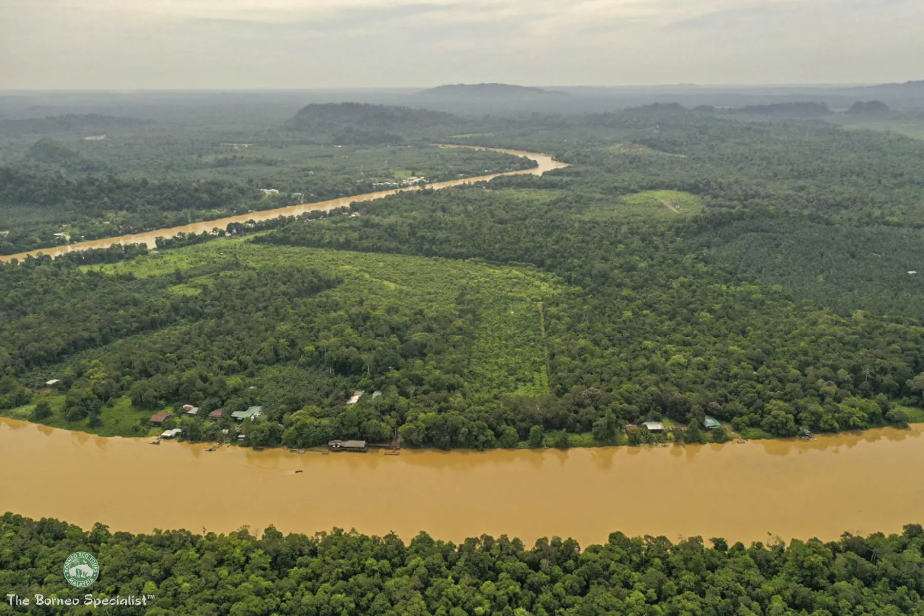 Aerial view of the lodge