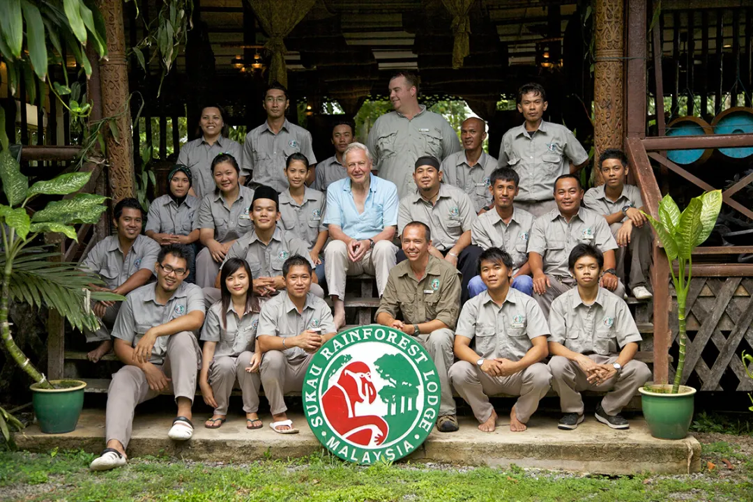 David Attenborough filming at Sukau Rainforesst Lodge
