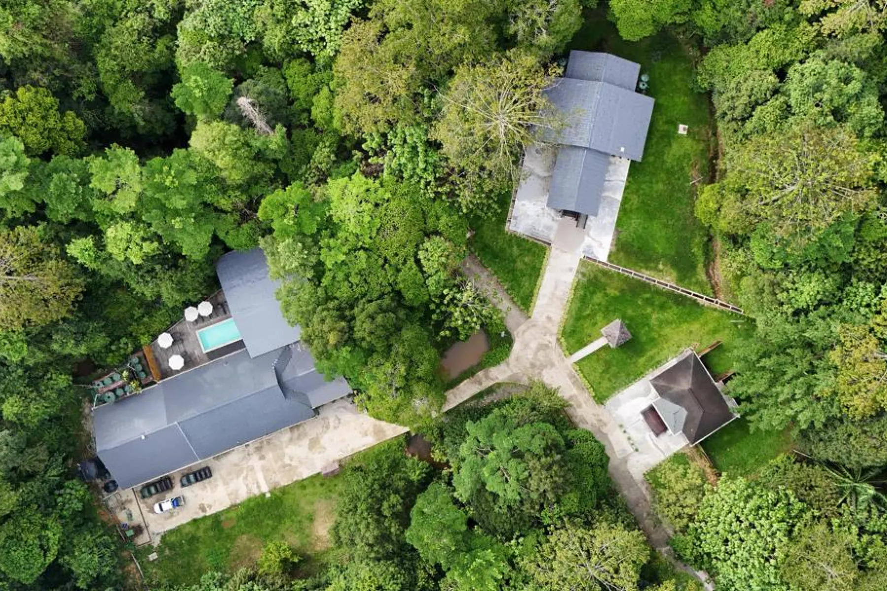 Aerial view of Utan Rainforest Lodge
